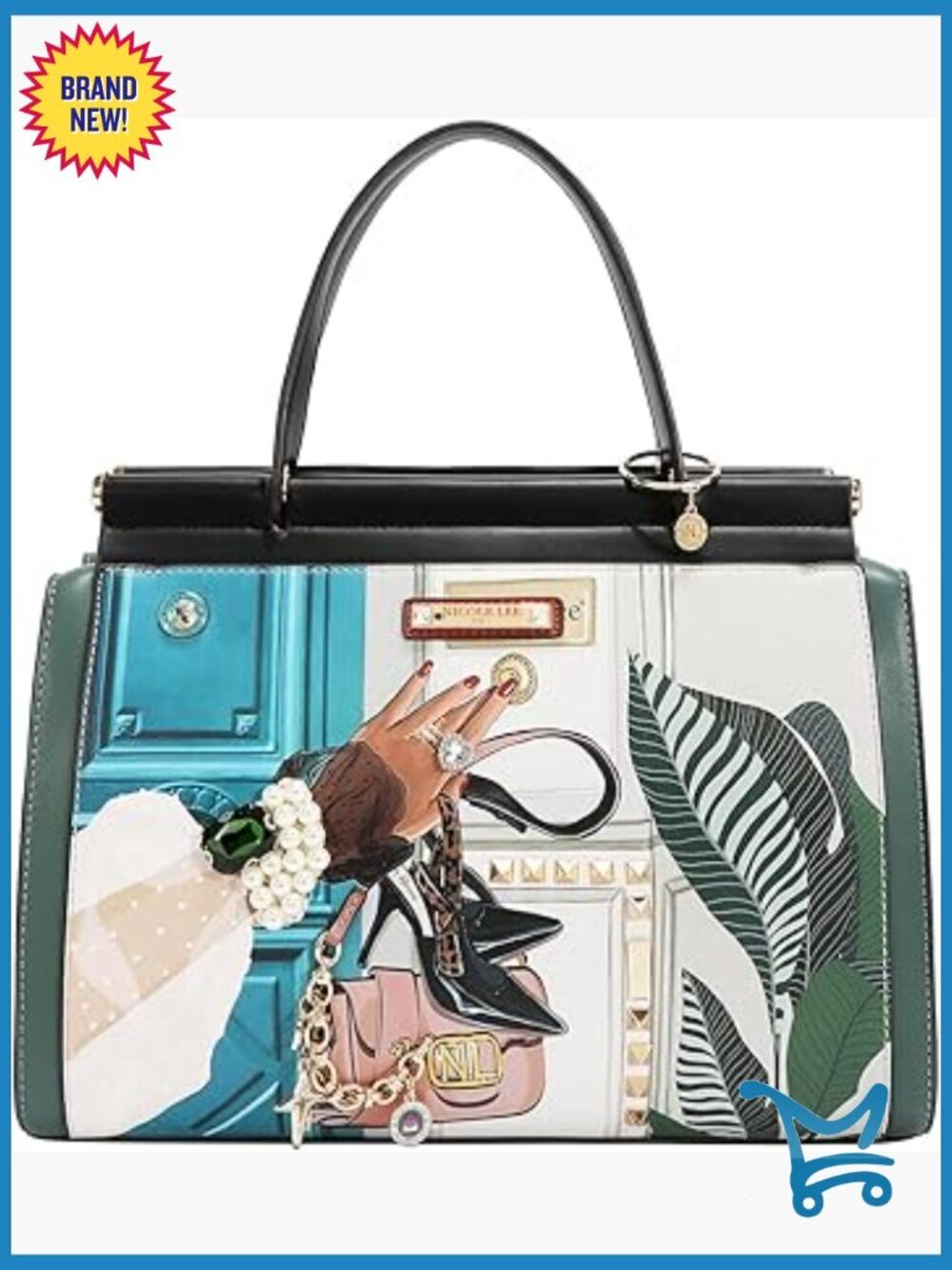 Vegan Leather Satchel with Adjustable Strap, Structured Design, Spacious
